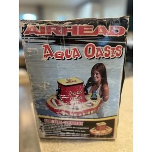 Vintage SEALED AIRHEAD Aqua Oasis Floating Cooler Cup Holder For Lake Pool River